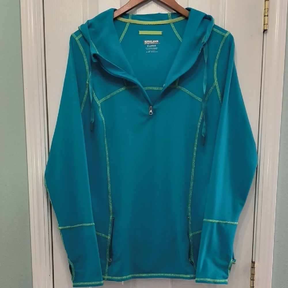 Kirkland Signature Teal Green Hooded Pullover XL
